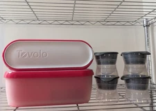 Set of 2 Tovolo Glide A Scoop Ice Cream Tub Reusable Container + Sphere Ice Mold