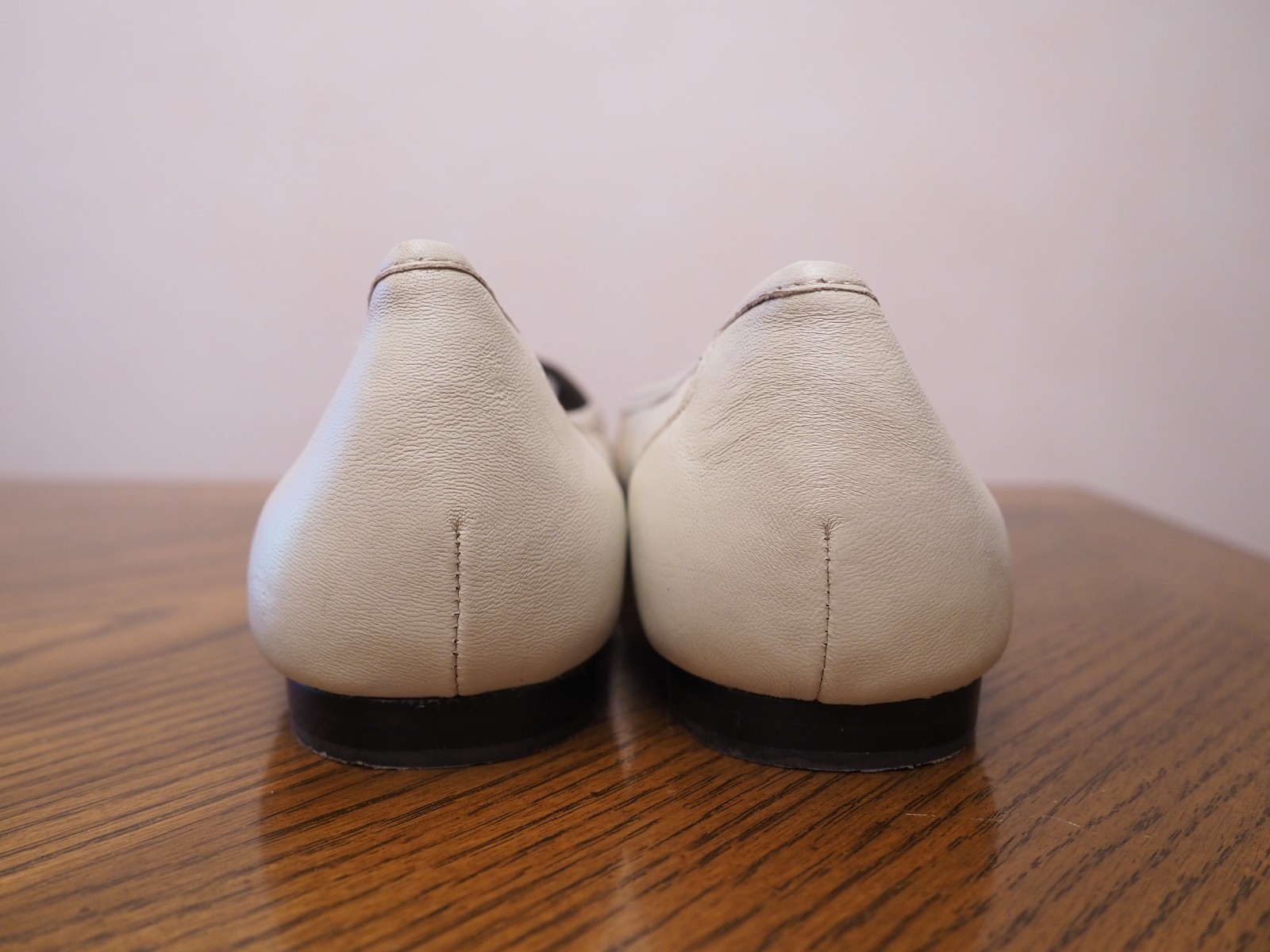 ARRAY Freedom Ivory Leather Square Toe Slip-On Fl… - image 3