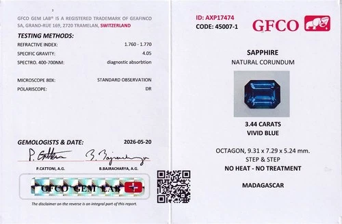 GFCO Gem Lab Gemstone Identification Report