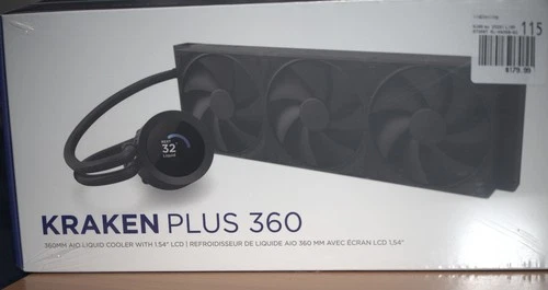 NZXT - Kraken Plus 360mm Radiator CPU Liquid Cooler 120 Fans) with LCD - Black