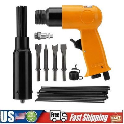 2 in 1 Hammer Kit, Needle Scaler with 4PCS Pneumatic Chisel Kit, 4500 BPM Pne...