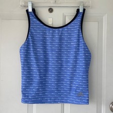 Vintage Y2K Adidas Climalite Tank Top Built In Bra Blue Activewear Womens M 2003