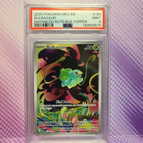 2025 Pokemon Mega Evolution - Bulbasaur Stamped Promo #133/132 PSA 9