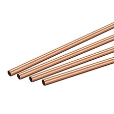 Copper Round Tube 4mm OD 0.2mm Wall Thickness 300mm Length Pipe Tubing 4 Pcs