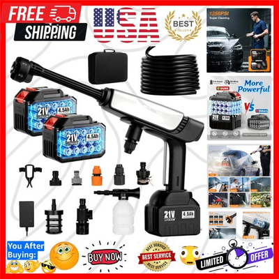 #ad Cordless Pressure Washer Battery PoweredPortable Power Washer with 2pcs 4.5A... $115.19