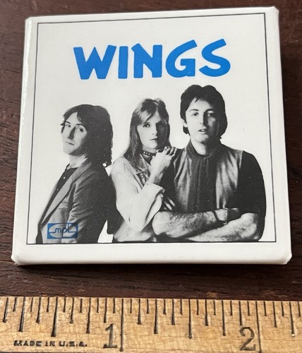 Wings Pinback Button 2 1/8 in Square Paul McCartney