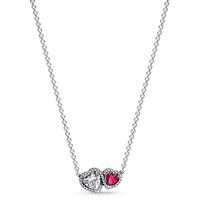 Pandora Schmuck Damen-Collier Silber Halo Herzen Halskette 393632C01-45