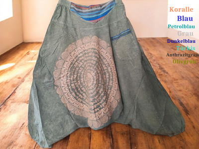 Trendige Haremshose Freizeithose Aladinhose Goa Hippie Boho Damen Herren Yoga