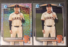 DJEAN MACARES 2-CARD LOT 2025 1st Bowman Chrome Mega Box Mojo/Base SF GIANTS