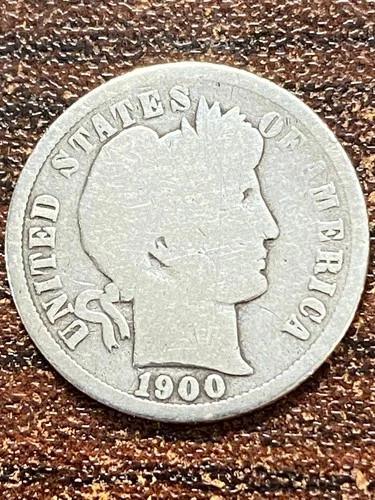 1900 p barber silver dime a very fine coin . plus a surprise