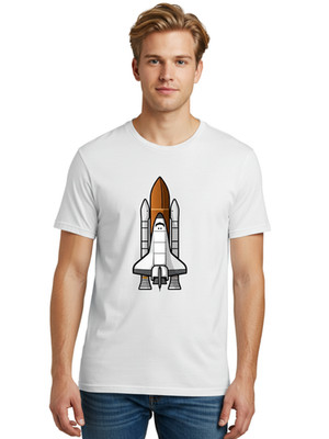 Space-Shuttle-5 Mens Graphic Tee, 100% Cotton, Casual Summer Wear