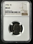 1956-P Jefferson Nickel — photo from another recent sale