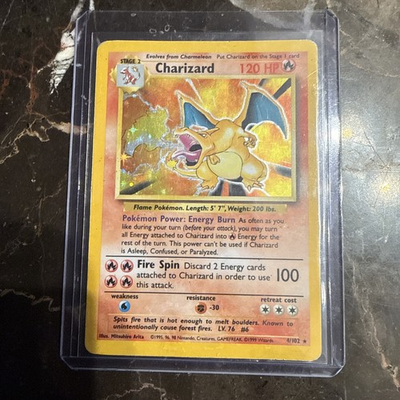 #ad Charizard 4 102 Base Set 1999 Holo Rare Pokémon TCG Card $300.00