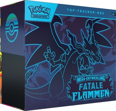 Mega Entwicklung Fatale Flammen Top Trainer Box | Deutsch | NEU | OVP | Pokémon