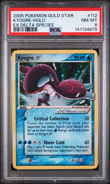 Pokemon Kyogre Holo EX Delta Species 112/113 Gold Star PSA 8