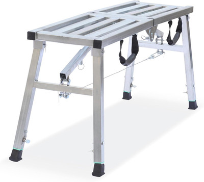Adjustable Height Steel Scaffolding Platform - 380 LBS Capacity, 38''x12