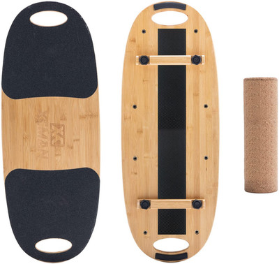 Adjustable Bamboo Balance Board for Surfing, Snowboarding, and Yoga Training