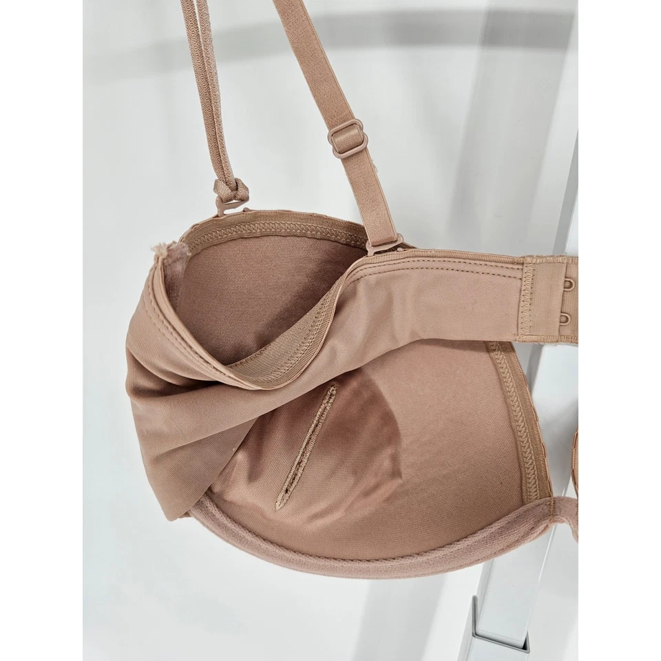 Vintage 1990s Fashion Forms Womens Sz 36C padded Push Up Bra Solid Beige - Image 4 of 4
