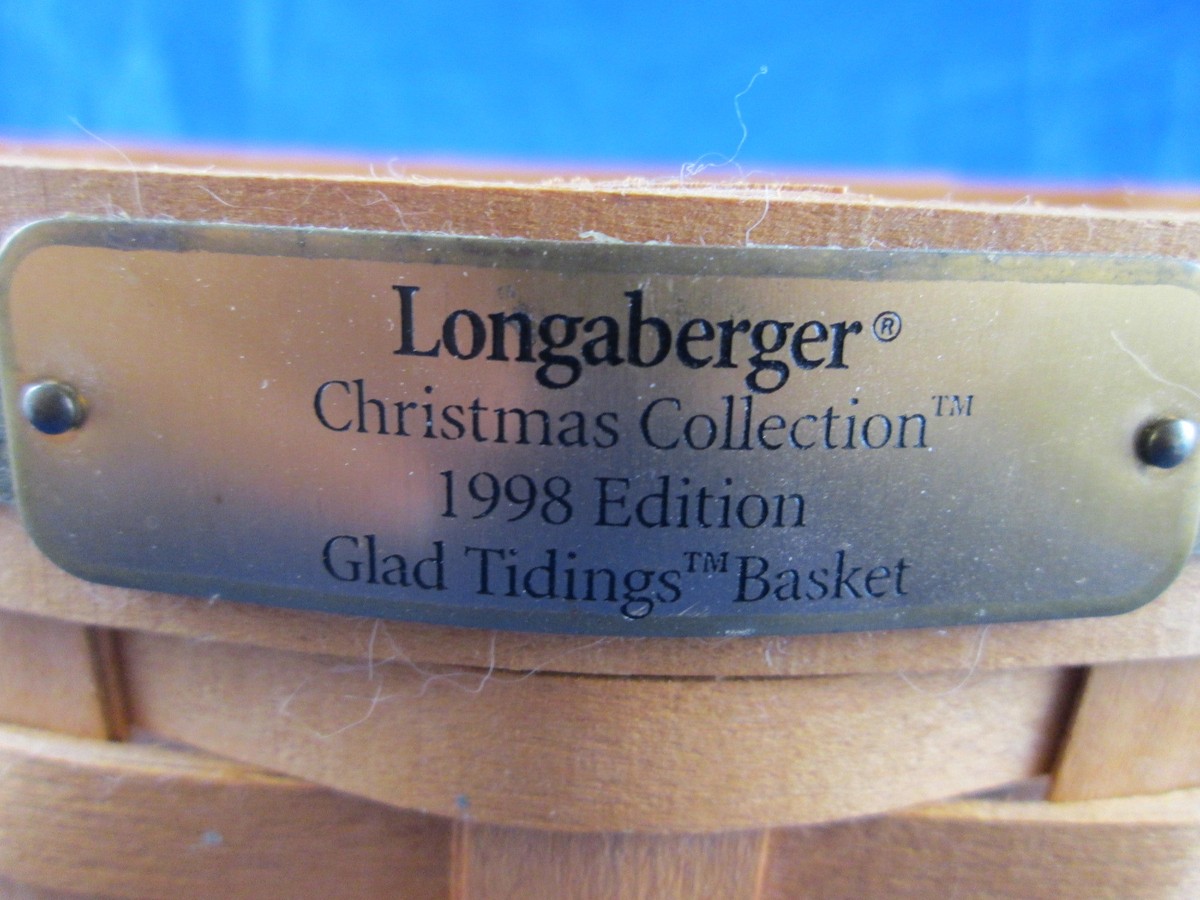 Longaberger Christmas Collection 1998 Glad Tidings Basket & Liner