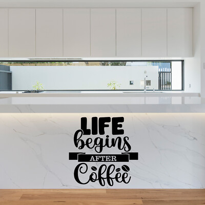 Wandbilder Aufkleber Das Leben beginnt nach dem Kaffee Zuhause Aufkleber Küche Zitate