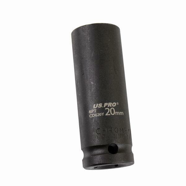 US PRO Tools 20mm 1/2"" DR 6 Point Deep Impact Socket 3755