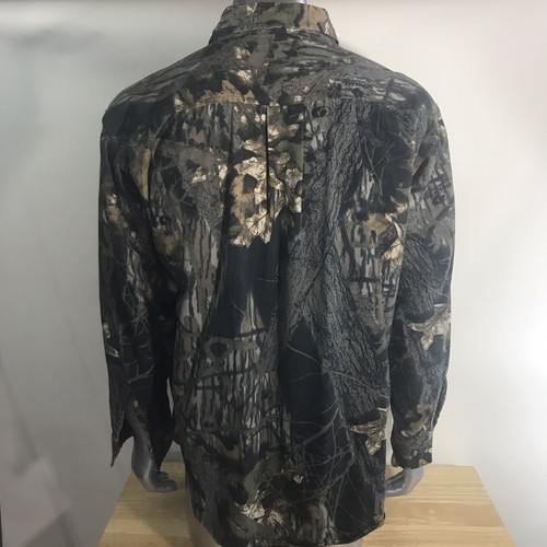 Game Winner Sports Wear Mens XL Button Front Long Sleeve Mossy Oak Camo Shirt - Picture 7 of 14