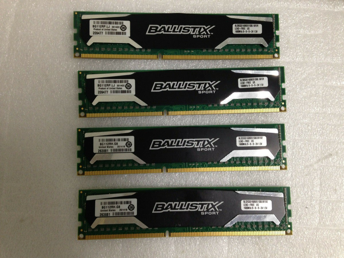 Ballistix Sport BLS2G3D1609DS1S00.8FER2 BG112RH.G8 1600MHz Memory