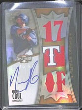 2010 Topps Triple Threads Triple Relic Autograph #136 Nelson Cruz No 24 of 25