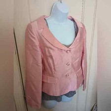 ADRIANNA PAPELL Silk/ Cotton Pink Evening Blazer 6
