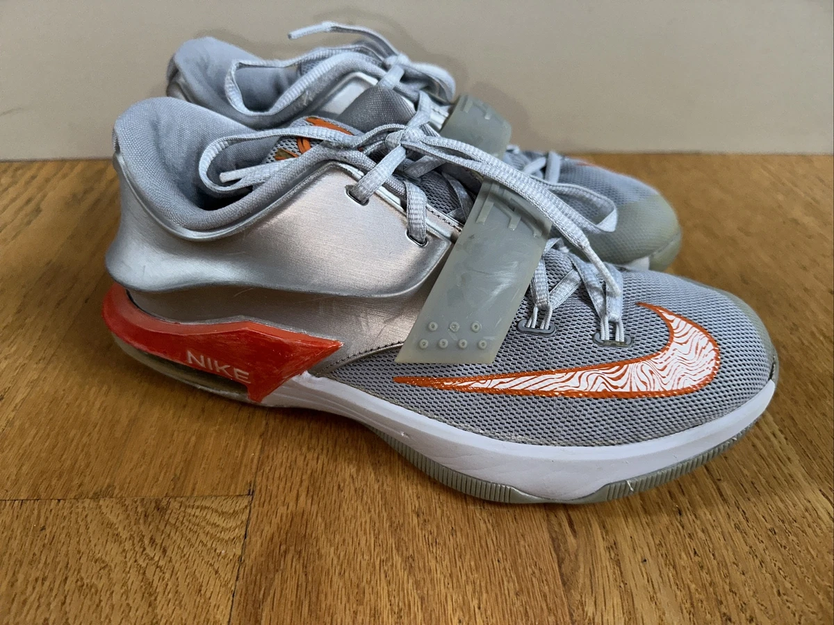 Nike KD VII 7 Wild West UT TX Longhorns SLVR ORNGE Grey Sz 6y 669942 080 READ