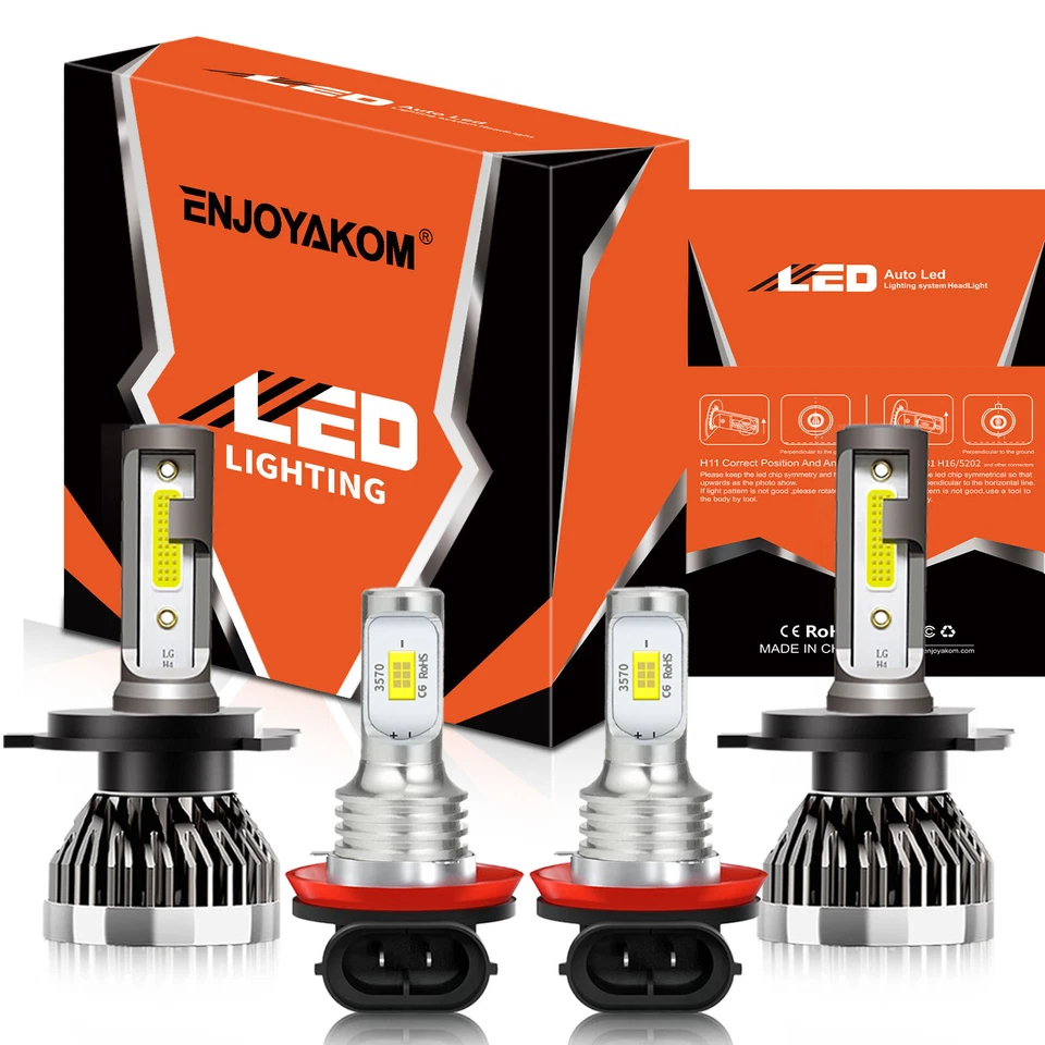 For Ford Fiesta Ikon 2011-2015 LED Headlight Bulb Fog Light High/Low Beam 6000K - Image 2 of 4