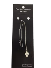 Women’s Necklace Fashion Silver Plated Cross & Swarovsky Crystal (Lot 28 ) 17” L