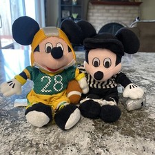 Vintage Disney Mickey Mouse Football  Referee Bean Bag Plush 9  