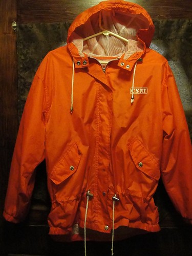Chaqueta de Lluvia Crosby Stills Nash Young CSNY ~ RARA De Colección ~ Años 80 GIRA MUNDIAL Viento - Imagen 4 de 12