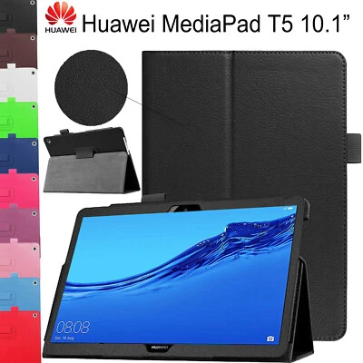 FA ACCESSORIES Case for Huawei Mediapad T5 10.1 2018 Leather Folio Slim Book Stand Smart Cover