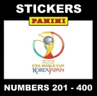 Panini World Cup 2002 Stickers #201-400 (Black Back)