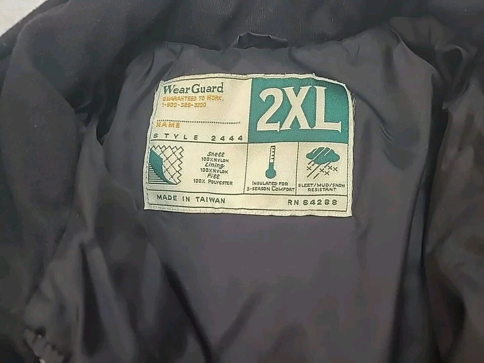Chaqueta aislante WearGuard RN#64288 cremallera completa 3 estaciones para hombre talla 2XL en negro Foto 2 de 3