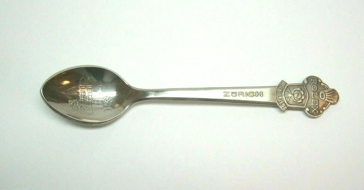 ROLEX SPOON BUCHERER OF SWITZERLAND ZURICH SILVER PLATE W/ CHURCH ...