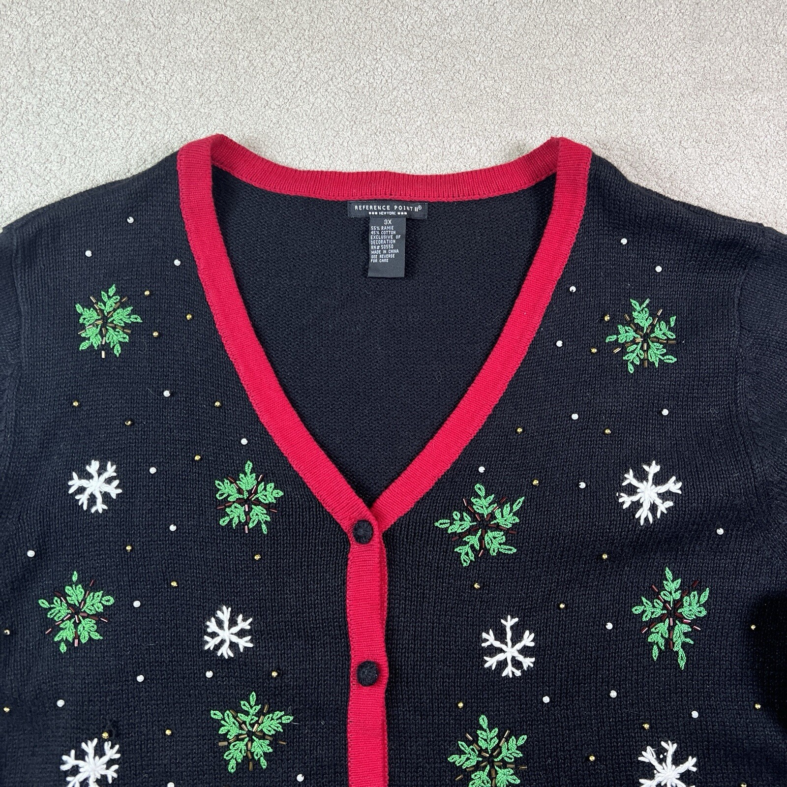 Reference Point Christmas Candy Cane Cardigan Swe… - image 3