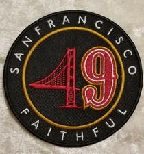San Francisco 49ers Faithful 3.5" Iron On Embroidered Patch ~ Free Tracking~