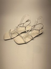 Marc Fisher Ltd Womens Marris Square Toe White Strappy Flat Sandals Sz 7