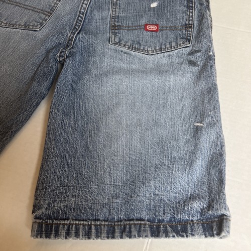 ECKO UNLTD Denim Foundry long Shorts size 14 Boys 1972 Embroidery Logo - Picture 7 of 10