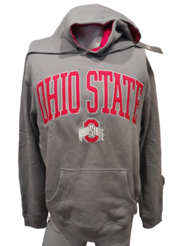 NCAA OHIO STATE BUCKEYES HOODIE in LIGHT GRAY size LARGE