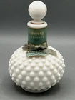 Vintage Fenton Hobnail Milk Glass Bottle Hobnail Cologne Original Wrisley Label