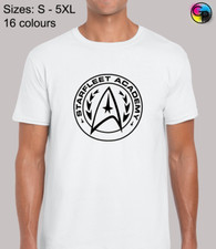 Image of STARFLEET ACADEMY MENS T SHIRT STAR DESIGN TREKKIE SPOC CLASSIC TREK TOP NEW
