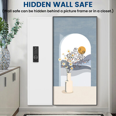53.15'' Wall Safe, Hidden Safe with Magnetic Slot, Dual Alarm System, Silent Mode