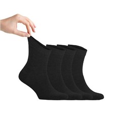   Men Loose Diabetic Ankle Socks 4-Pair Super Soft Bamboo Viscose Material Du...
