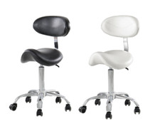 Hydraulic Saddle Seat Salon Stool Rolling Salon Medical Spa Chair Adjustable