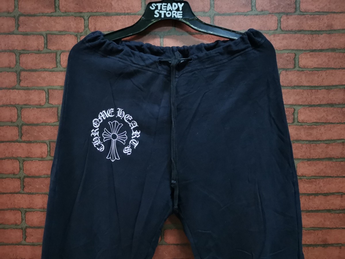VINTAGE CHROME HEARTS T BAR LOGO FLARED SWEATPANTS PANTS M/L VINTAGE CHROME HEARTS T BAR LOGO FLARED SWEATPANTS PANTS M/L
