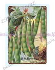 1885 Lima beans D. M. Ferry & Co. seed annual metal tin sign  reproduction sale